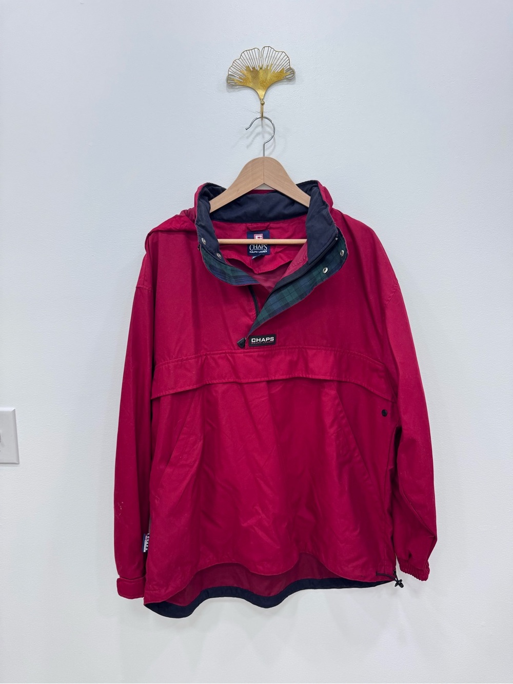 90s Vintage CHAPS RALPH LAUREN Pullover windbreaker Jacket Mens Medium